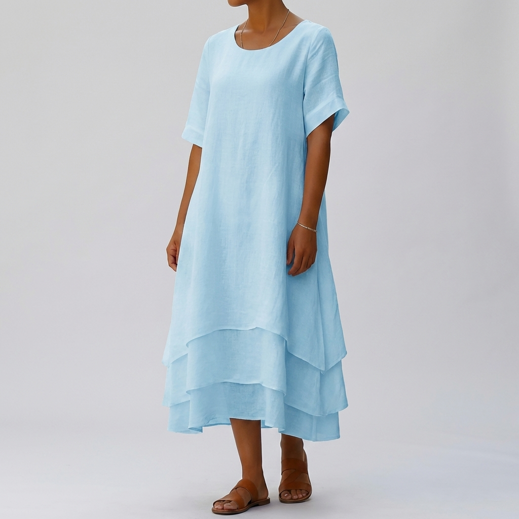 Vestido Chic Bloque con Rasgado Elegancia Moderna sin Esfuerzo