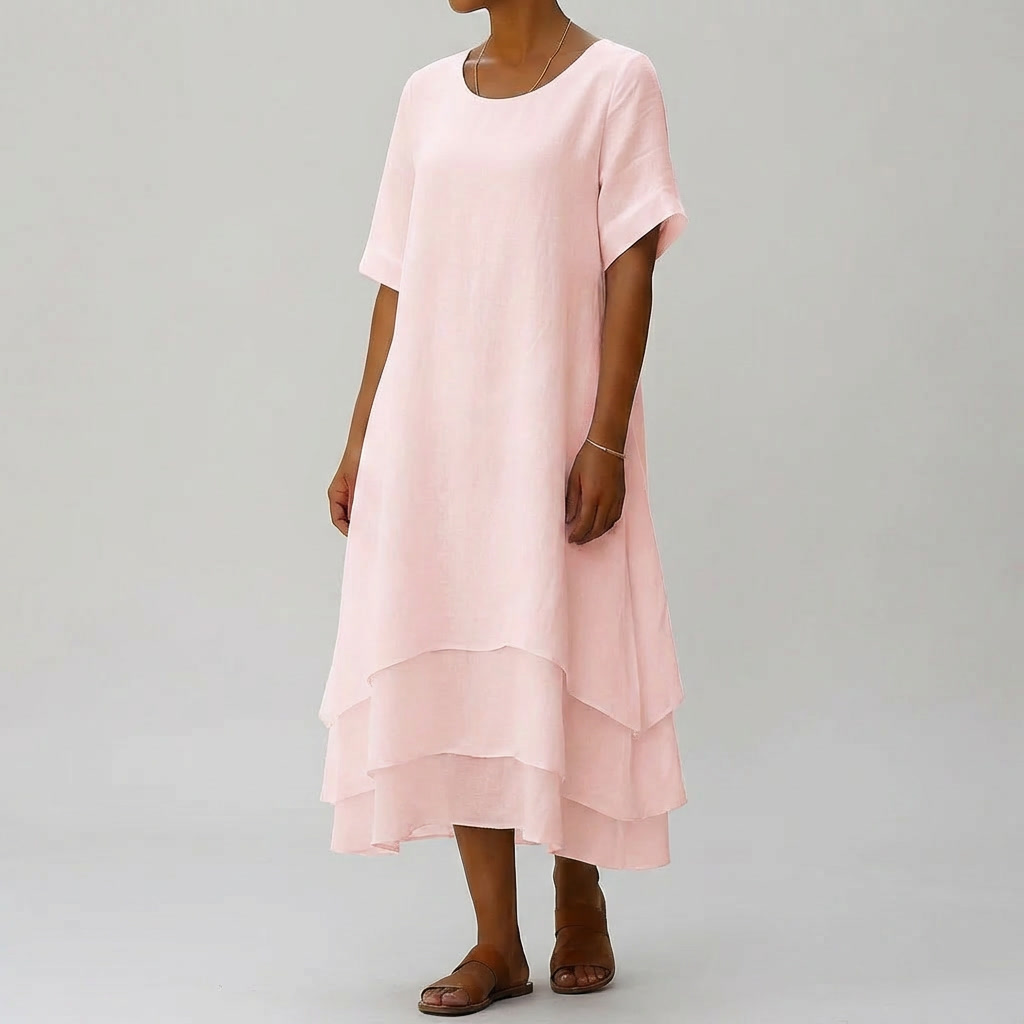 Vestido Chic Bloque con Rasgado Elegancia Moderna sin Esfuerzo