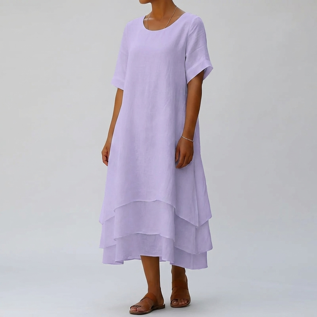 Vestido Chic Bloque con Rasgado Elegancia Moderna sin Esfuerzo