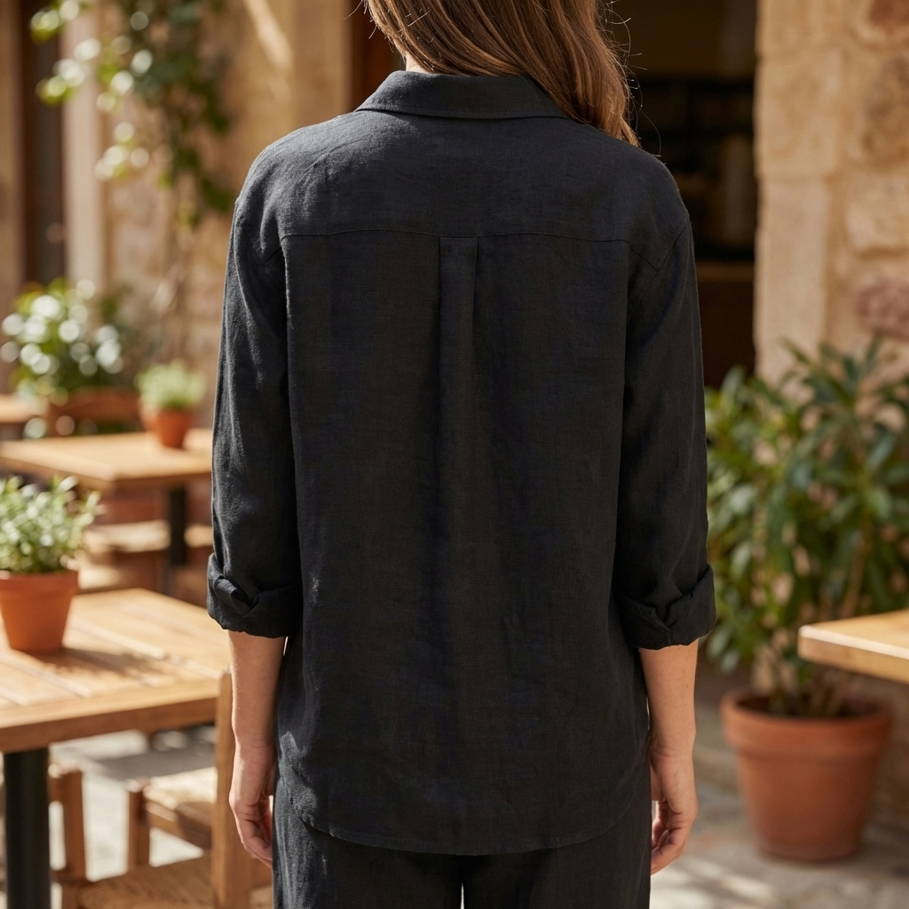 Blusa de Lino Vintage para Mujeres