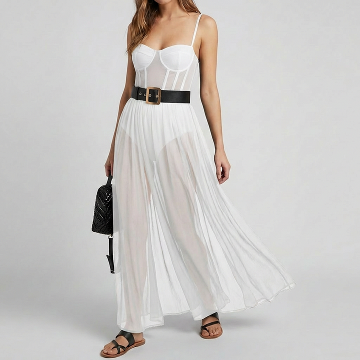Vestido Boho Transparente de Capas para Mujeres