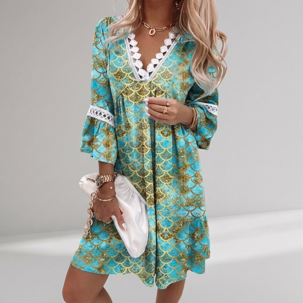 Vestido Boho de Verano con Detalles de Crochet