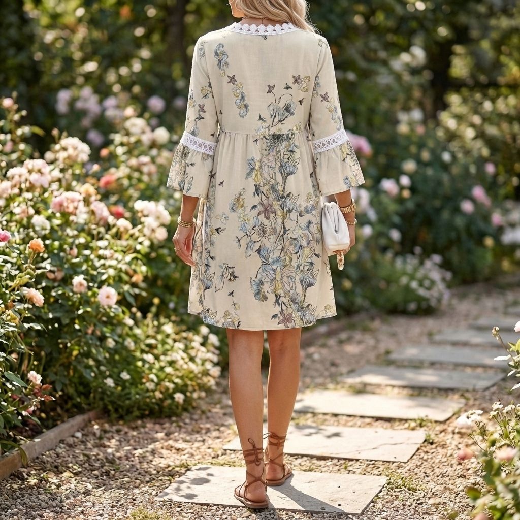 Vestido Boho de Verano con Detalles de Crochet