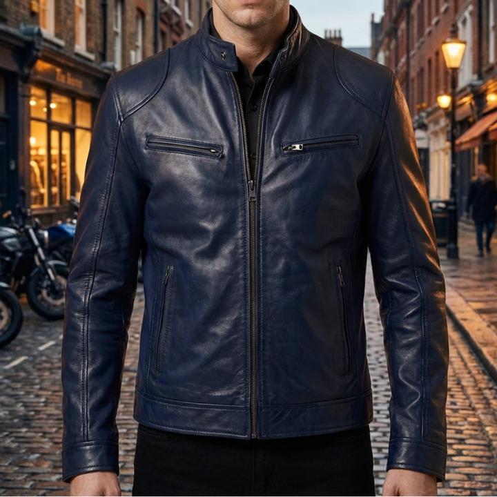 Chaqueta de Cuero Clásica para Hombres