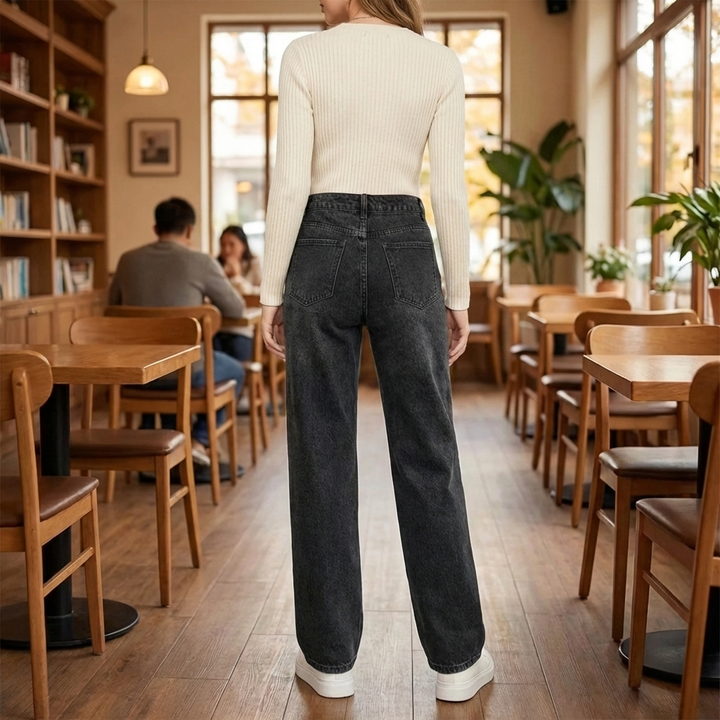 Jeans Rectos Casuales para Mujeres