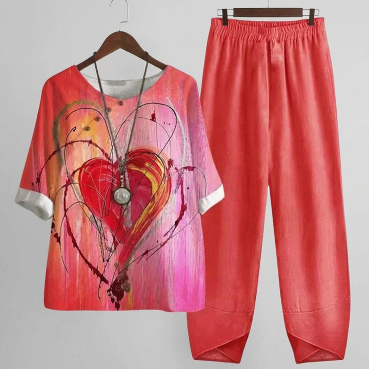 Conjunto Dos Piezas Floral Vintage para Mujeres