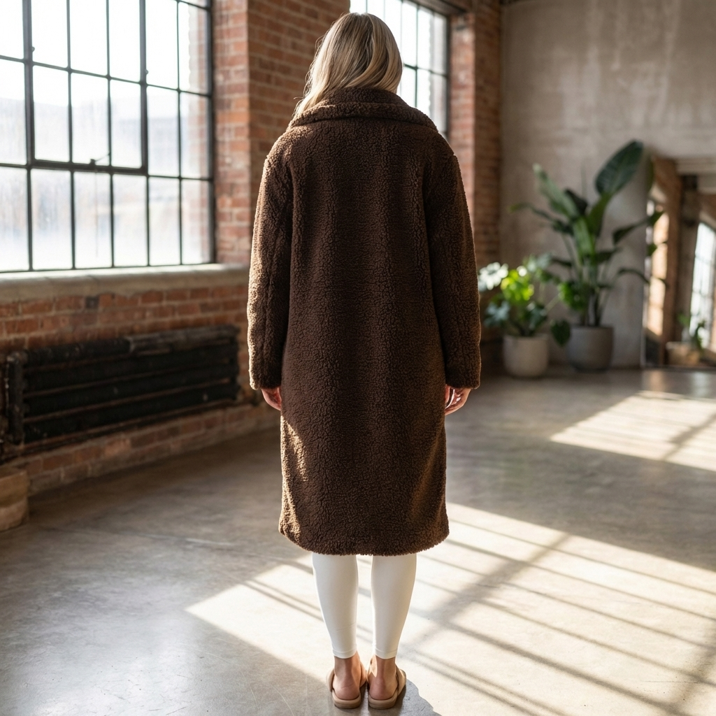 Abrigo Teddy Largo para Mujeres