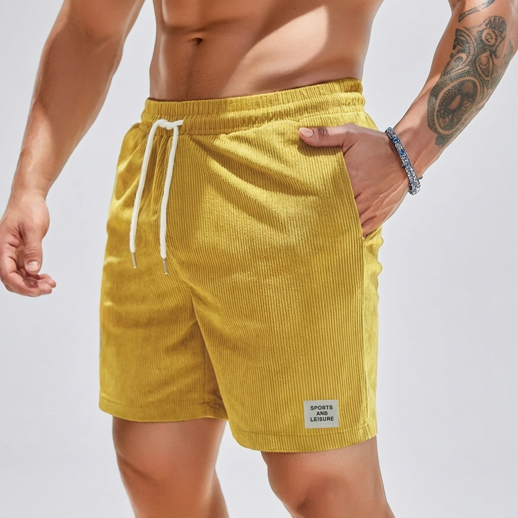 Pantalones Cortos de Corduroy Casuales para Hombres