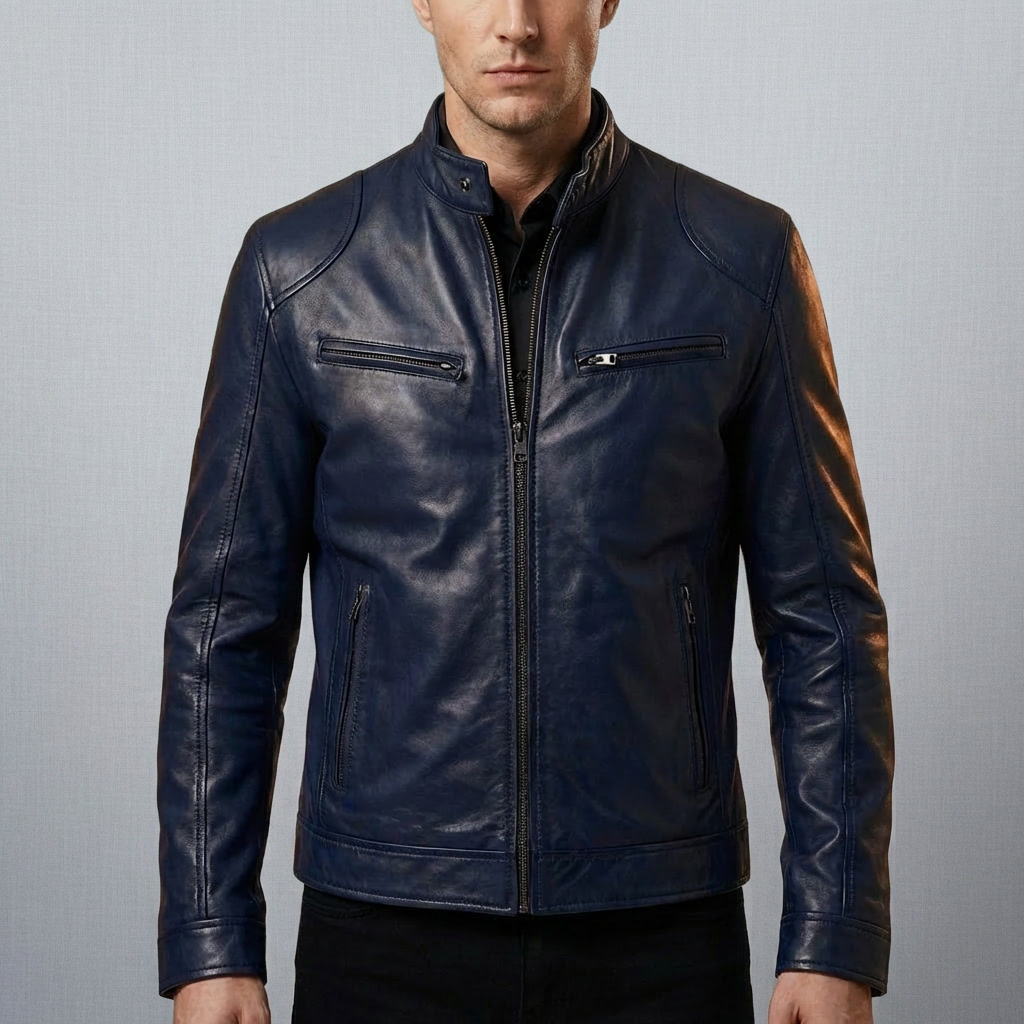 Chaqueta de Cuero Clásica para Hombres