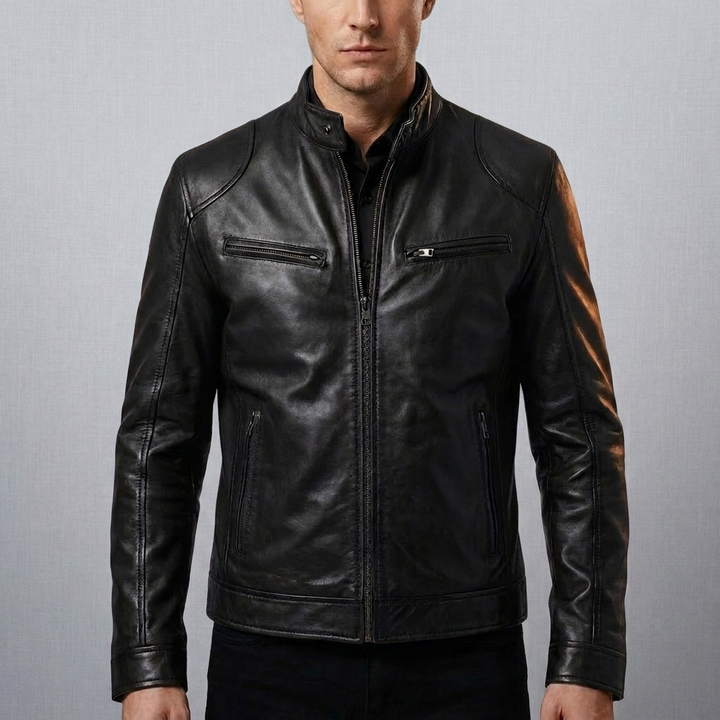 Chaqueta de Cuero Clásica para Hombres
