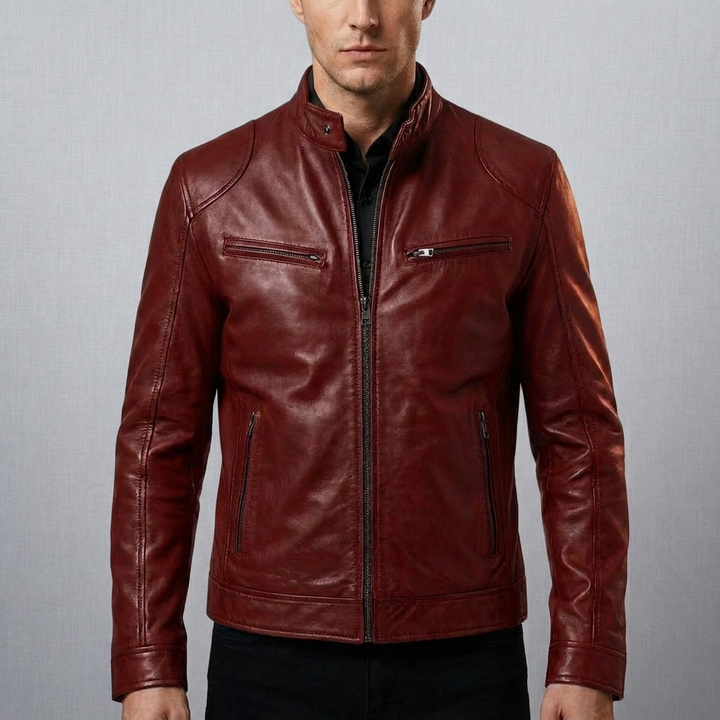 Chaqueta de Cuero Clásica para Hombres
