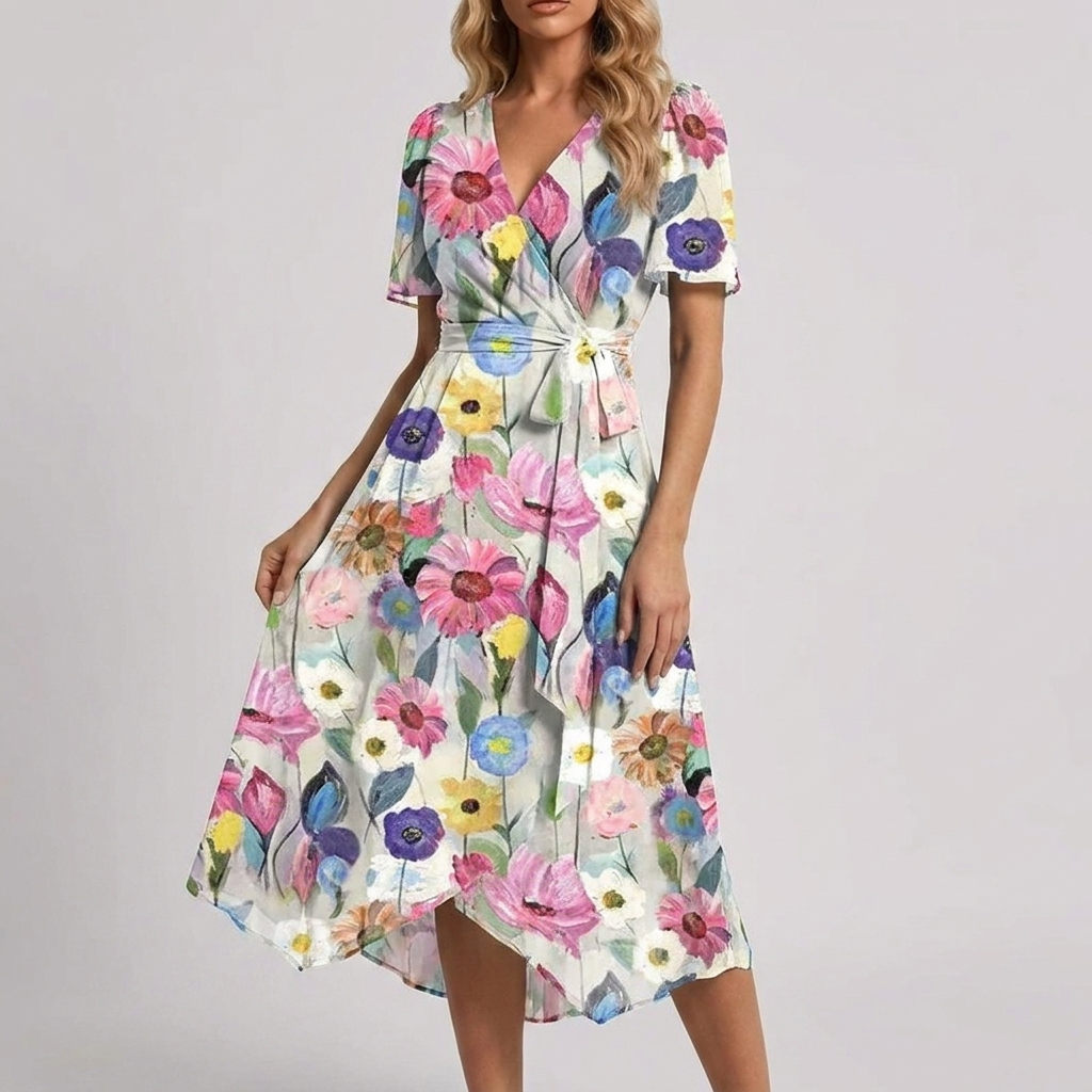 Vestido Floral Fluido de Verano para Mujeres