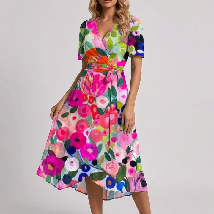 Vestido Floral Fluido de Verano para Mujeres