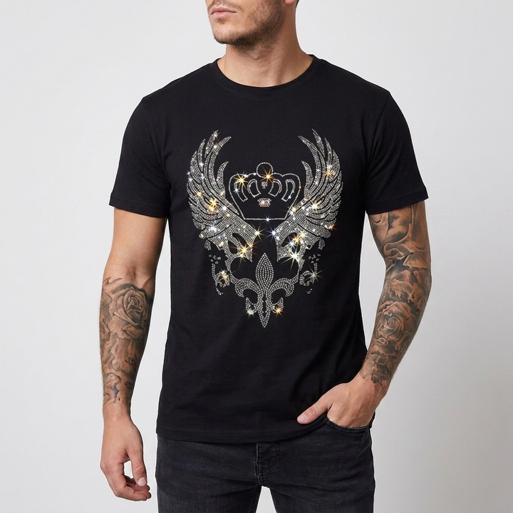 Camiseta holgada de manga corta con estampado para hombre, imagen 9