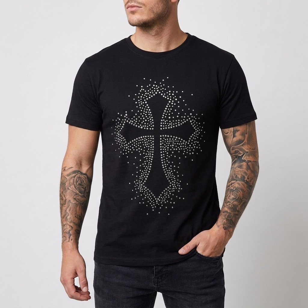 Camiseta Holgada de Manga Corta con Estampado para Hombre