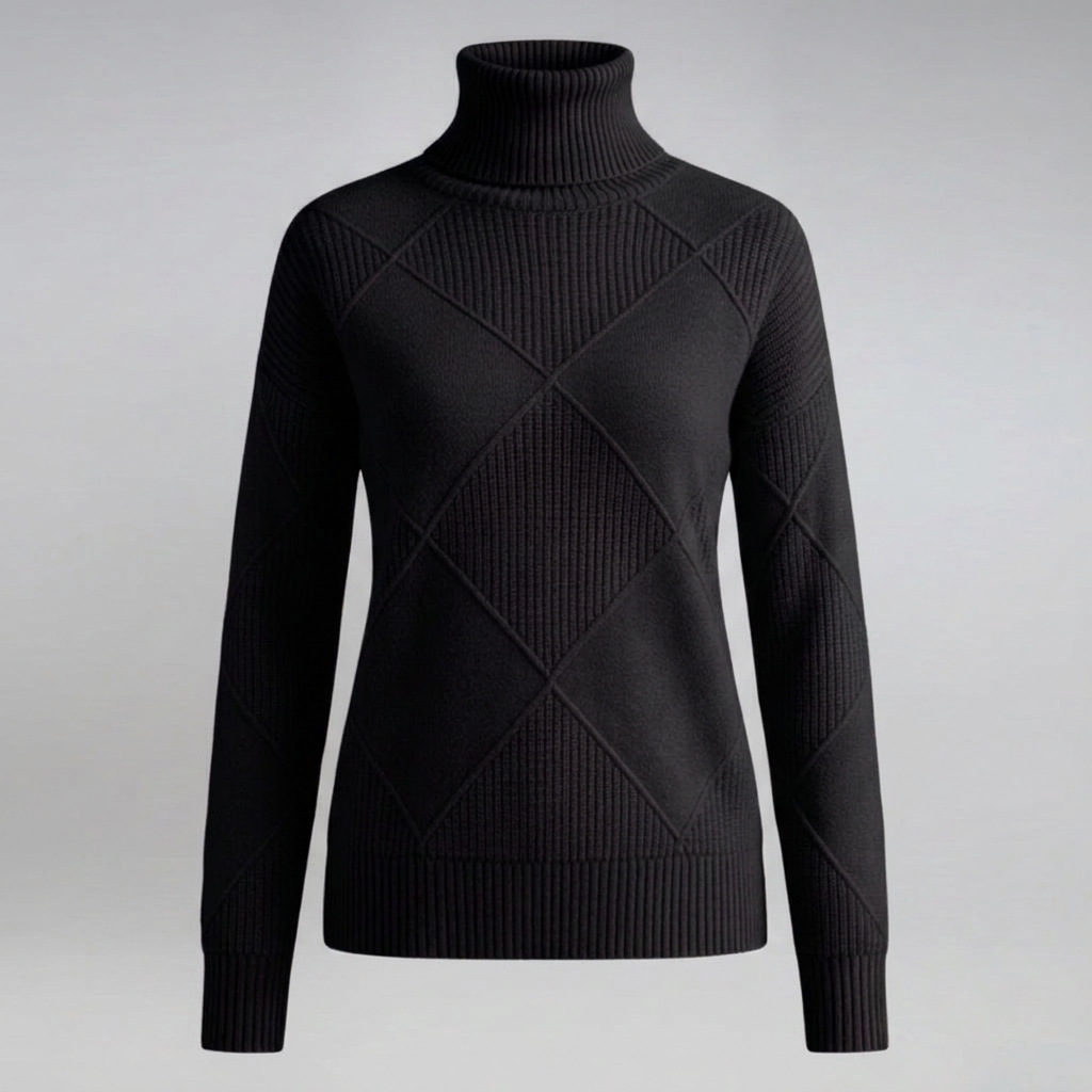 Suéter fino de mujer con cuello alto