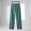 Pantalones de Pierna Recta de Cintura Alta para Mujeres
