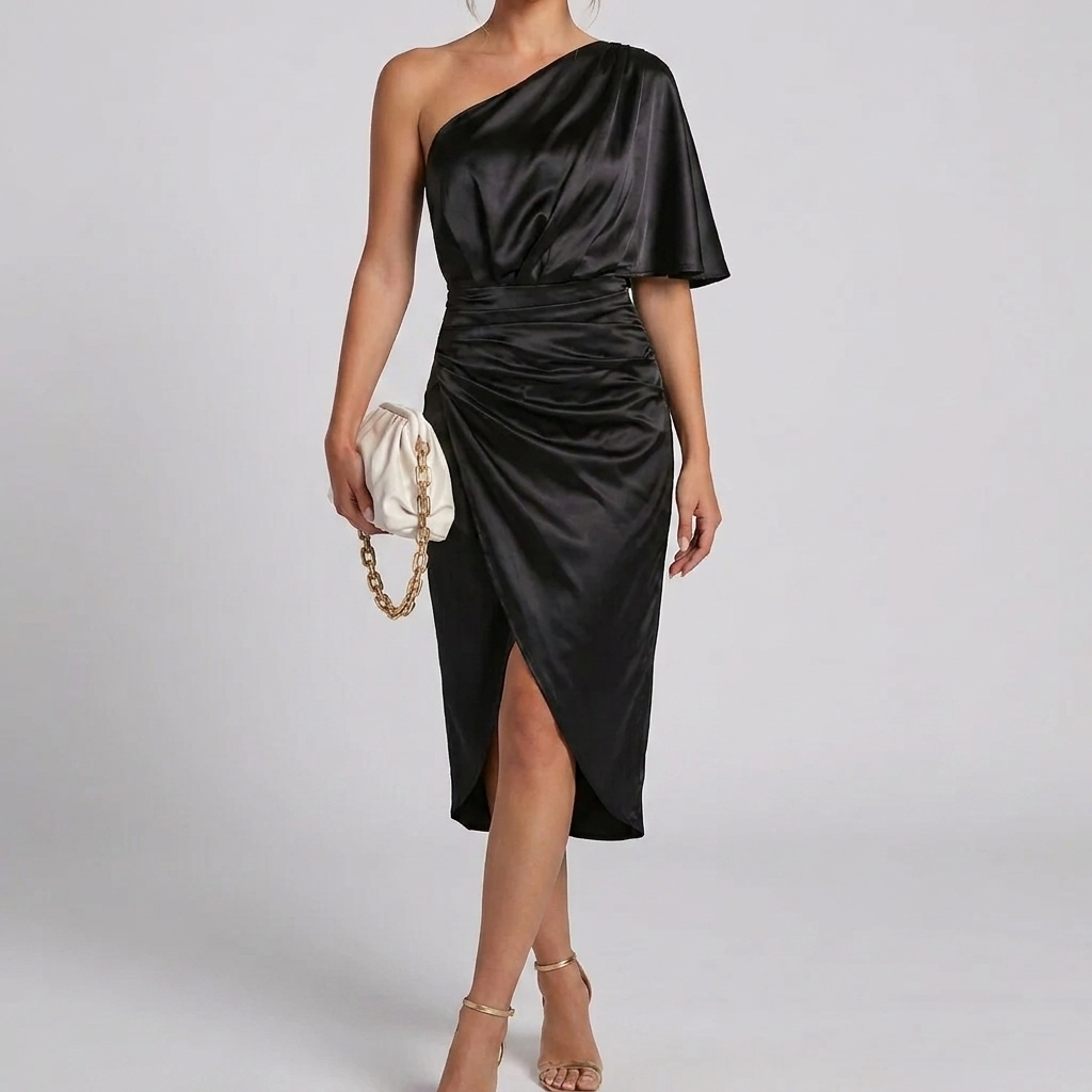 Vestido Midi Satinado para Mujeres