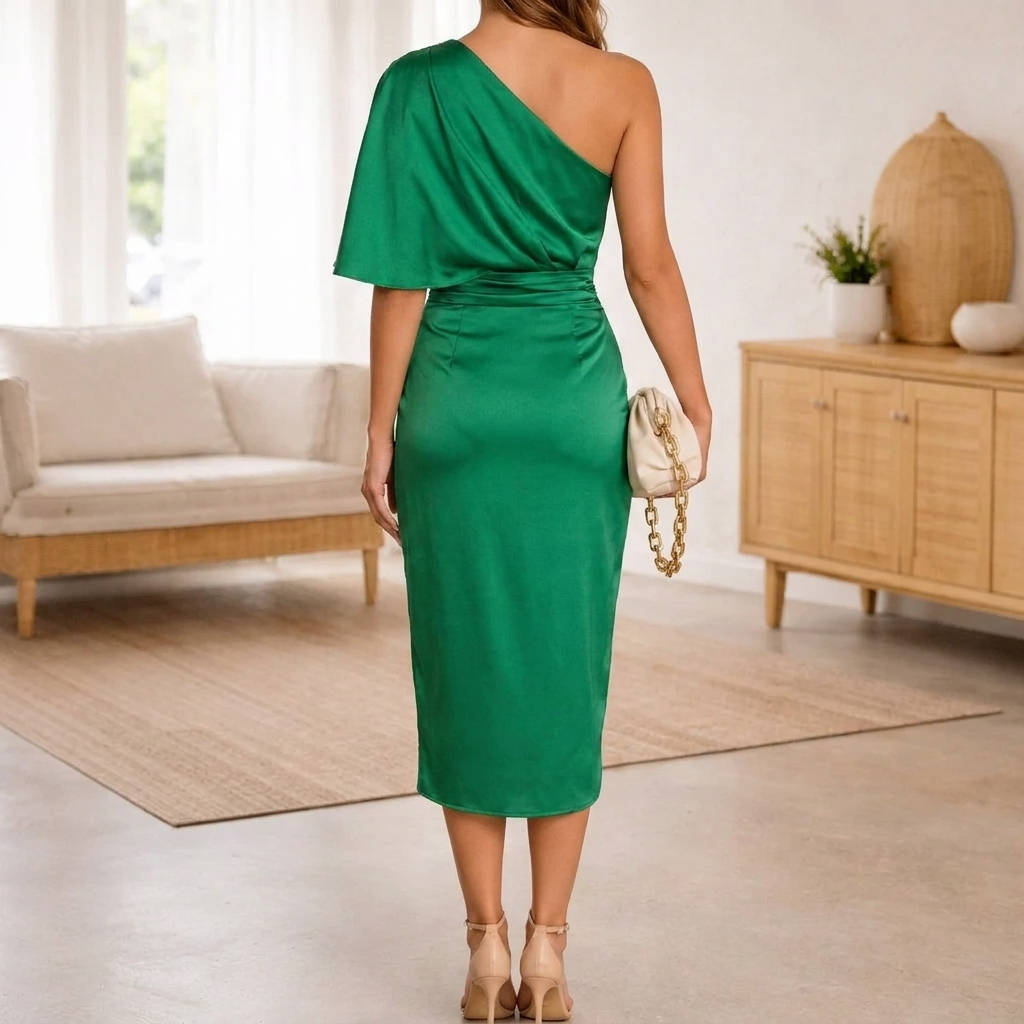 Vestido Midi Satinado para Mujeres
