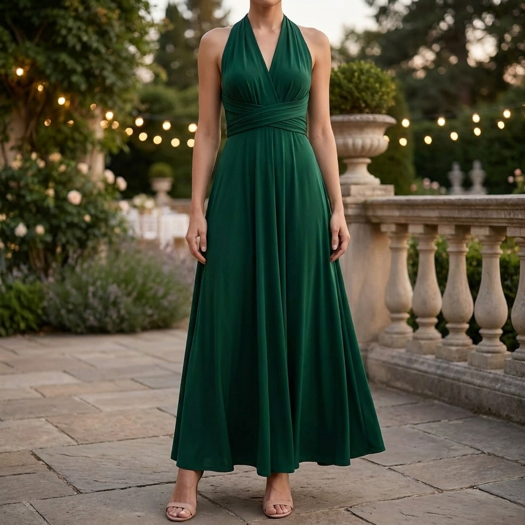 Vestido Midi Envuelto Ajustable Para Mujeres