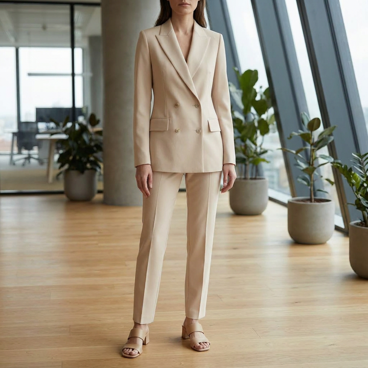 Conjunto de Blazer y Pantalones a Medida Doble Breasted