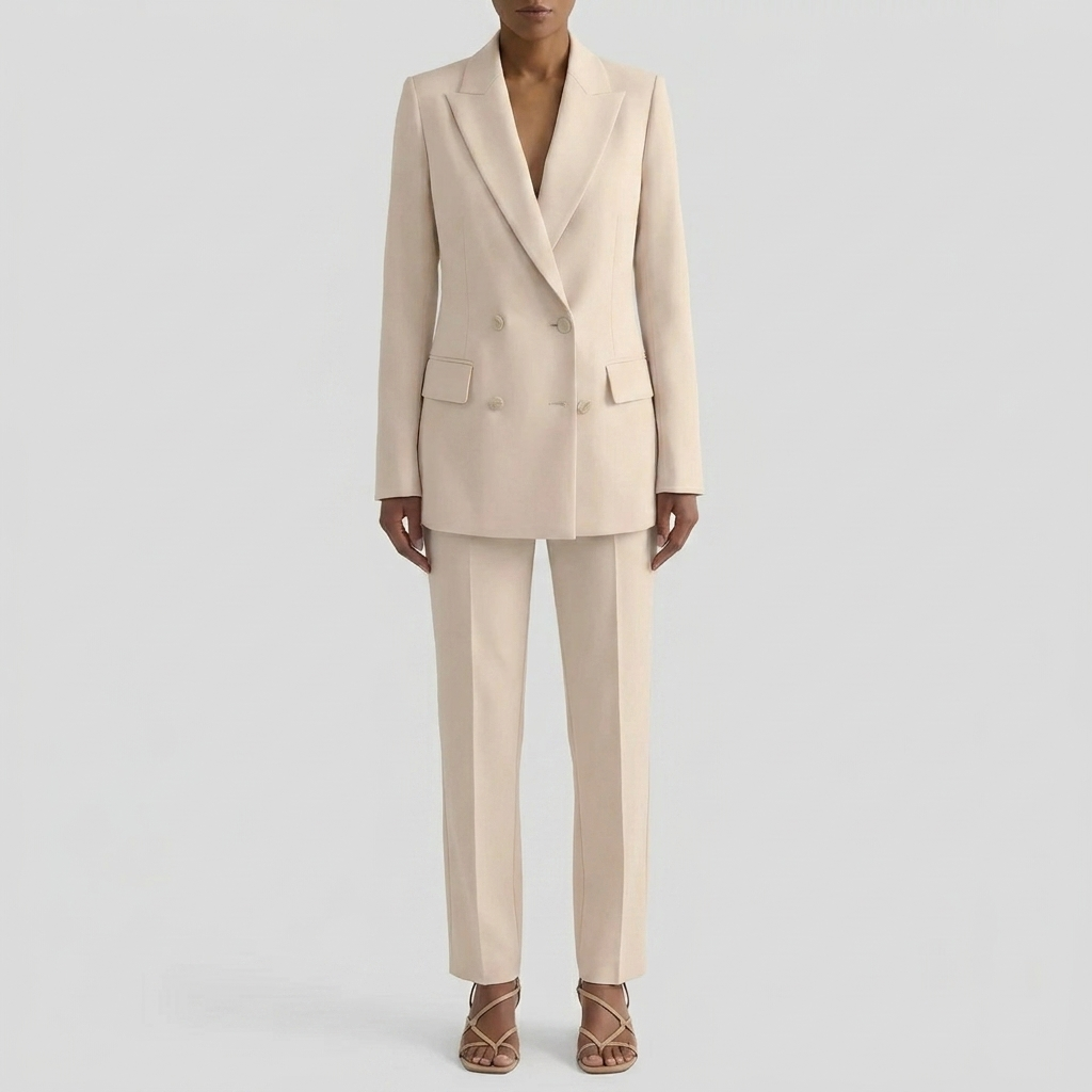 Conjunto de Blazer y Pantalones a Medida Doble Breasted