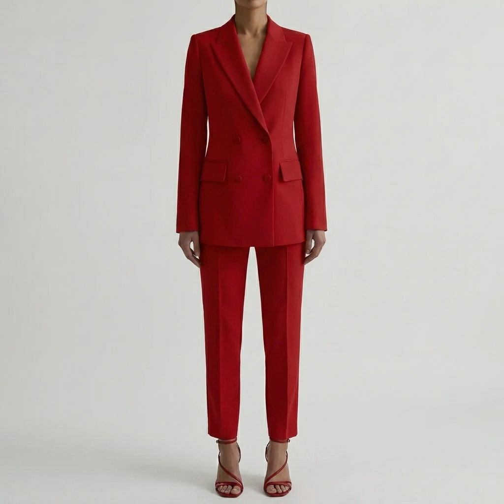 Conjunto de Blazer y Pantalones a Medida Doble Breasted
