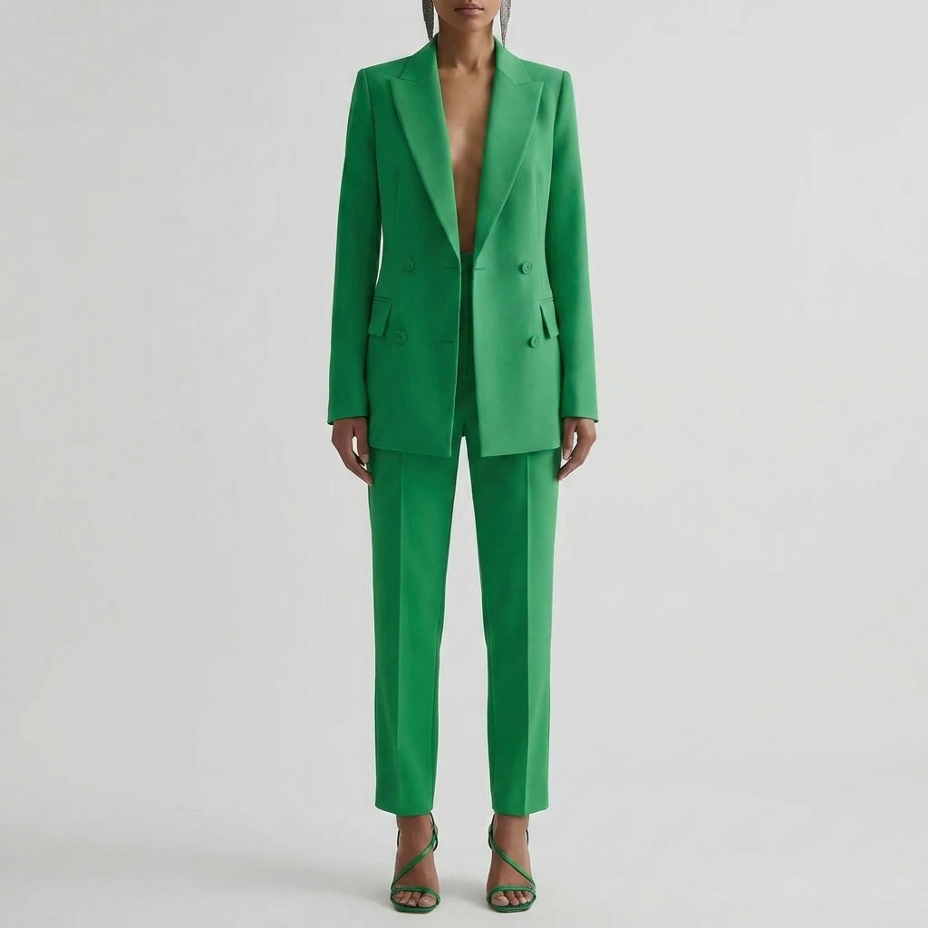 Conjunto de Blazer y Pantalones a Medida Doble Breasted