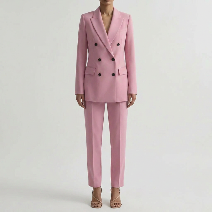 Conjunto de Blazer y Pantalones a Medida Doble Breasted