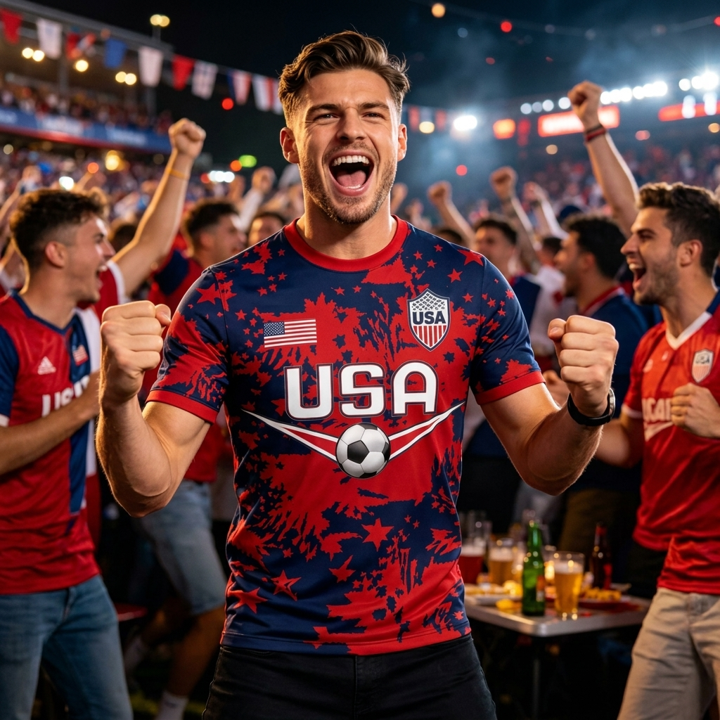 Camiseta de Fútbol Patriótica de EE. UU. para Hombres