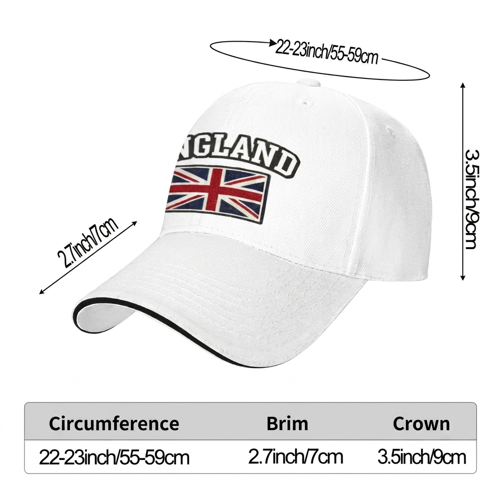 Gorra de béisbol con bandera del Reino Unido de Inglaterra