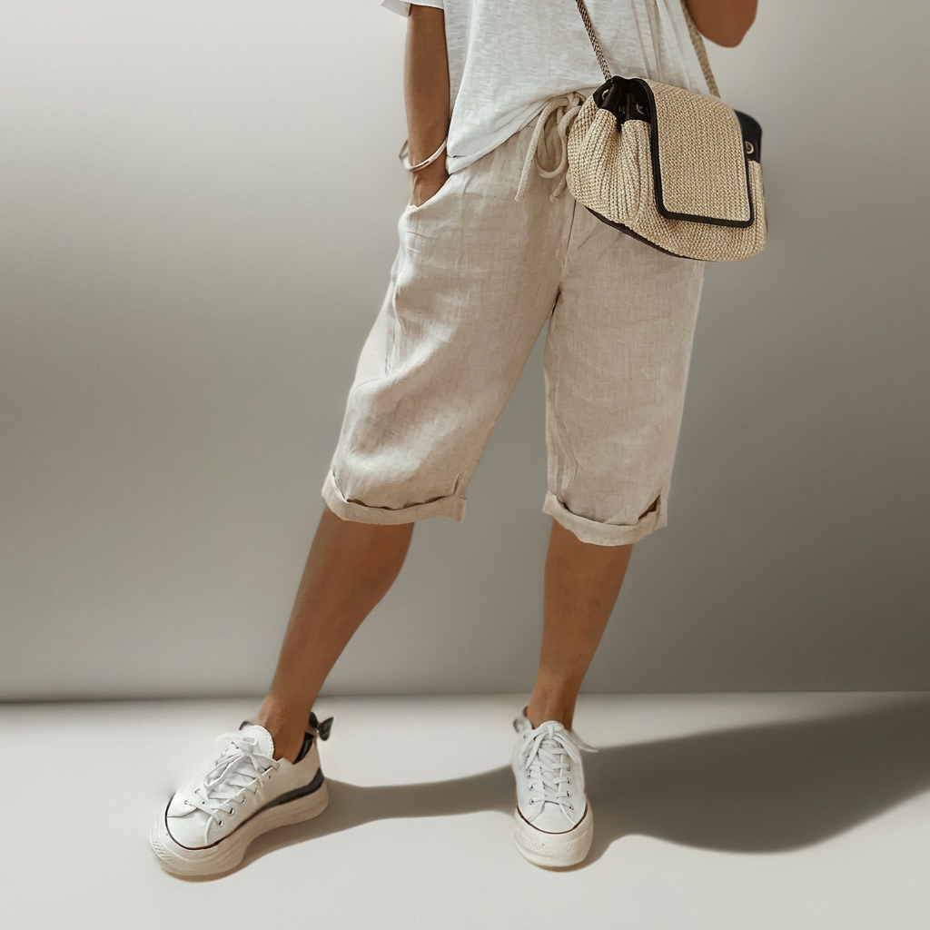 Pantalones cortos sueltos con cordones