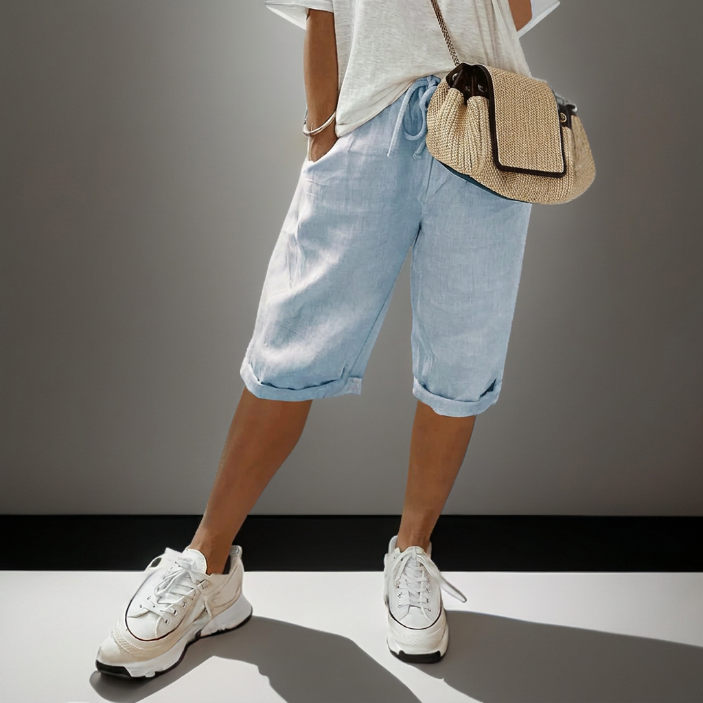 Pantalones cortos sueltos con cordones