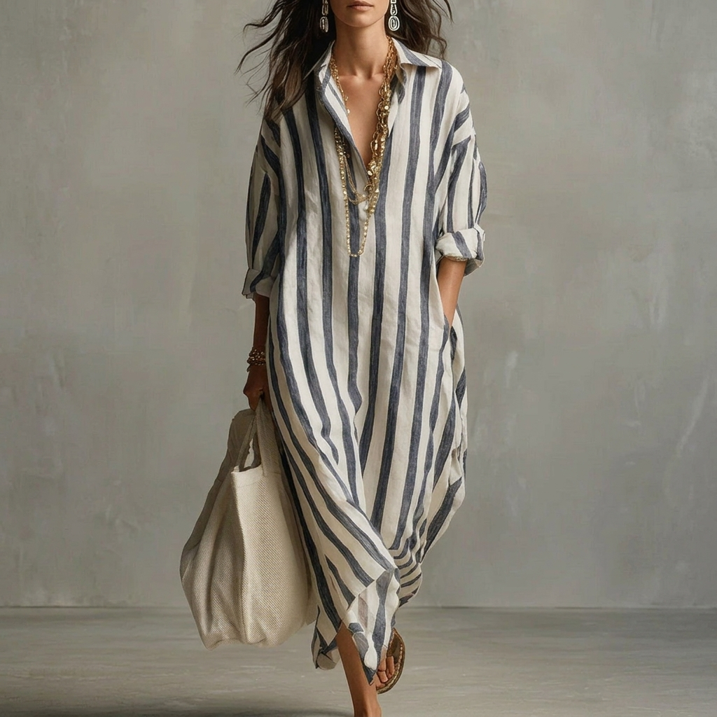 Vestido A-line para Mujeres – Con Cuello Revers