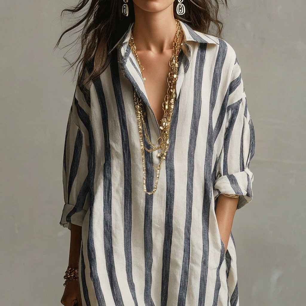 Vestido A-line para Mujeres – Con Cuello Revers