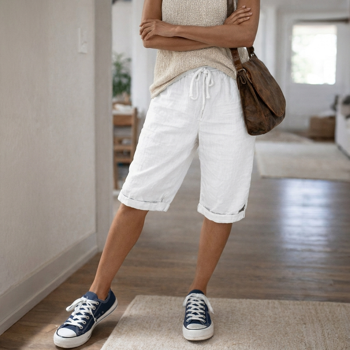 Pantalones Cortos Mujeres Ajustables con Cuerda