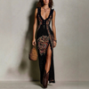 Vestido Elegante Sin Mangas Top Tank Falda Larga Dividida