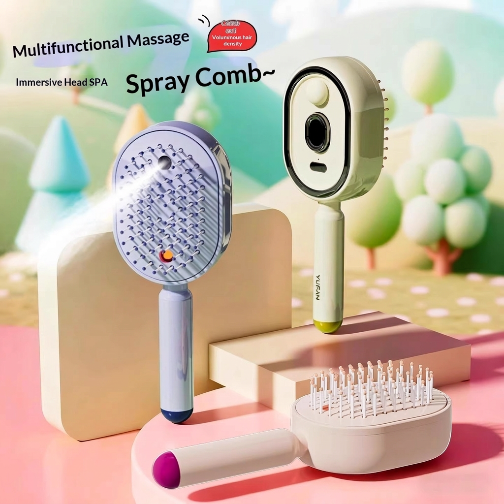 Cepillo de Cabello con Masaje Airbag y Spray de Aceite Esencial