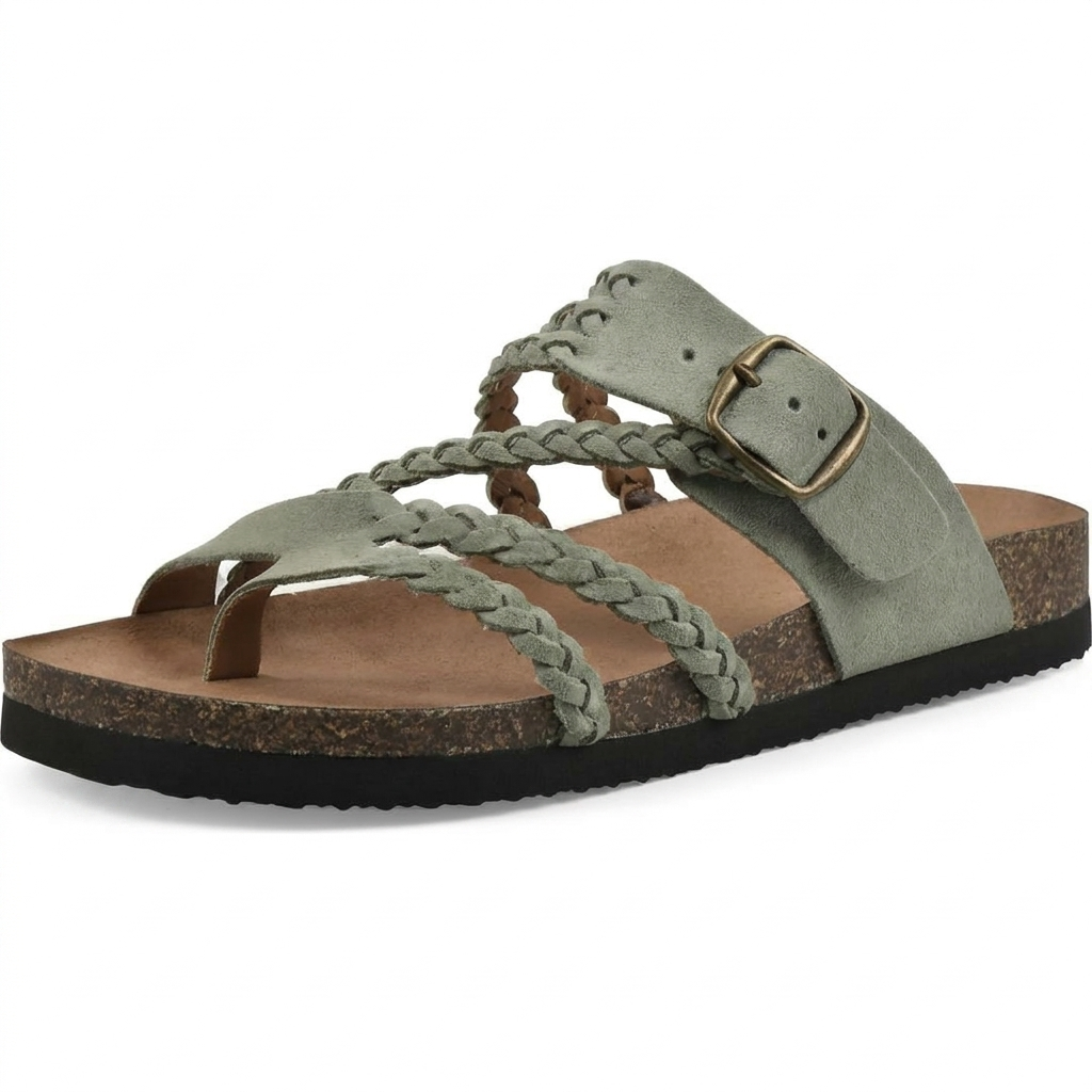 Elegantes Sandalias Planas Tejidas con Tirantes de Estilo Europeo para Mujeres