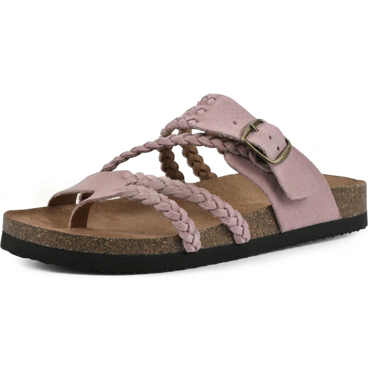 Elegantes Sandalias Planas Tejidas con Tirantes de Estilo Europeo para Mujeres