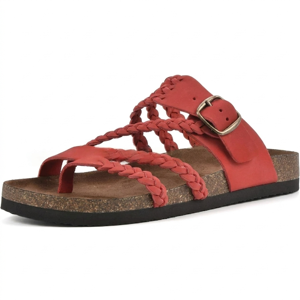 Elegantes Sandalias Planas Tejidas con Tirantes de Estilo Europeo para Mujeres