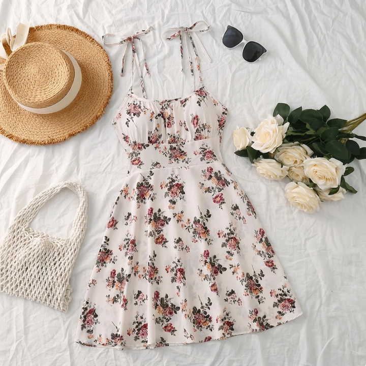 Vestido A-Linea Floral Dulce para Mujeres