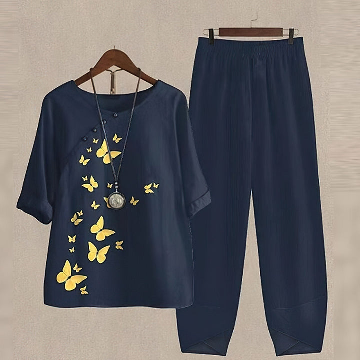 Conjunto Floral Elegante de 2 Piezas Perfectamente Cómodo
