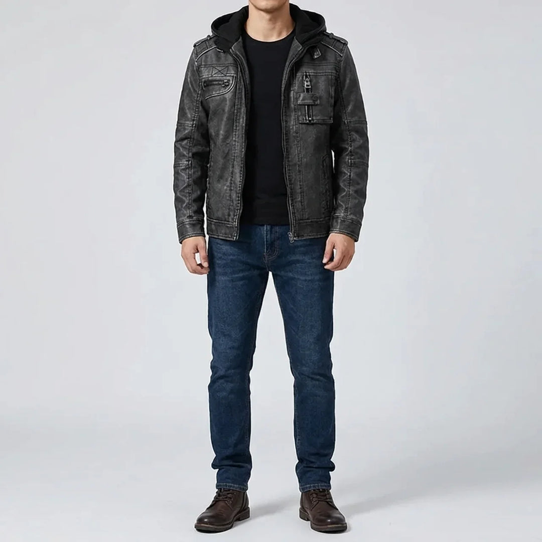 Chaqueta de Cuero Negra para Hombres