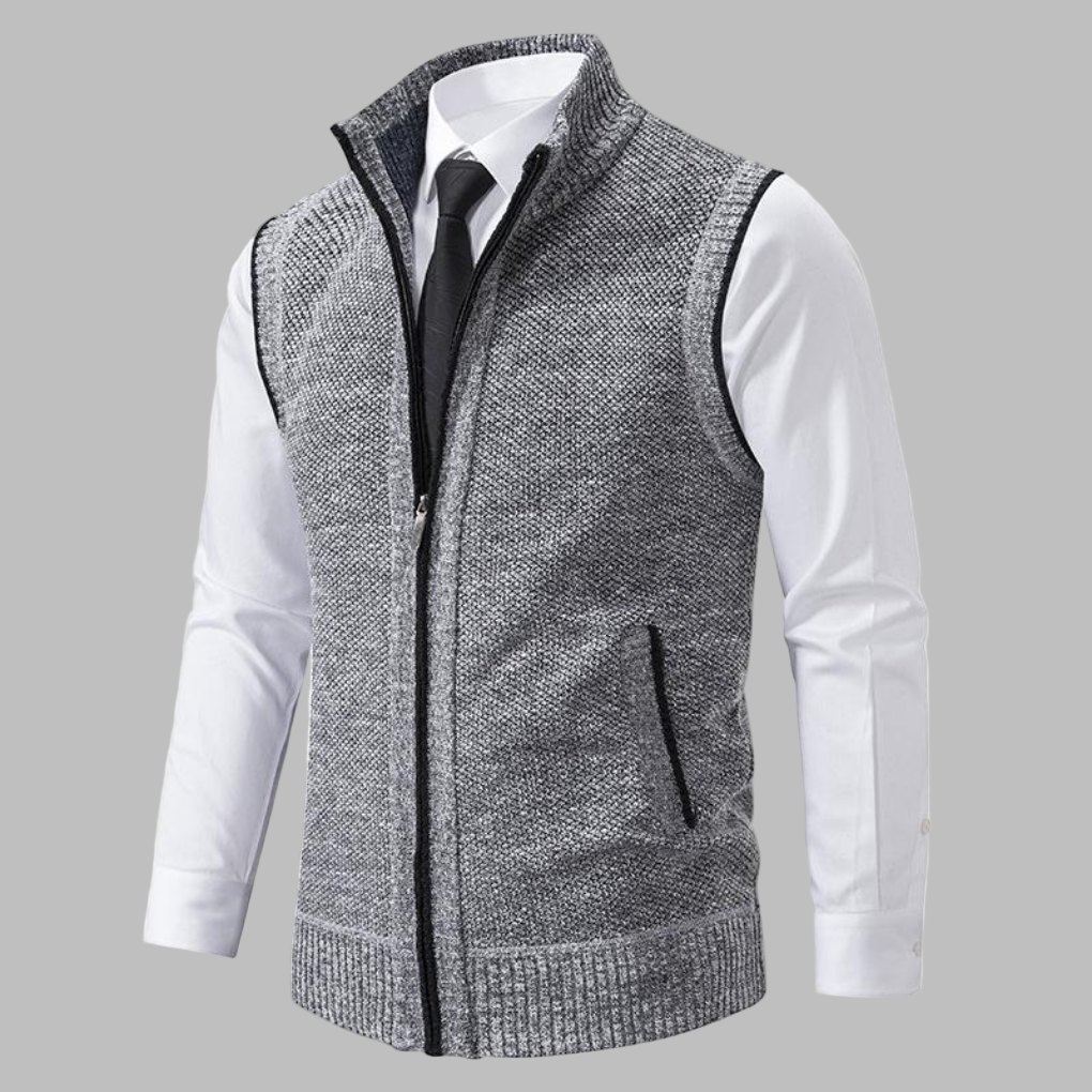 Chaleco de Punto Clásico con Cremallera para Hombres