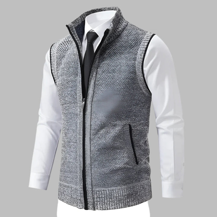 Chaleco de Punto con Cremallera Completa para Hombres