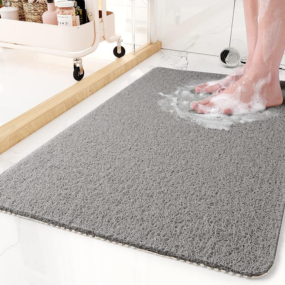 Alfombra de baño antideslizante de PVC con superficie suave para masaje de pies