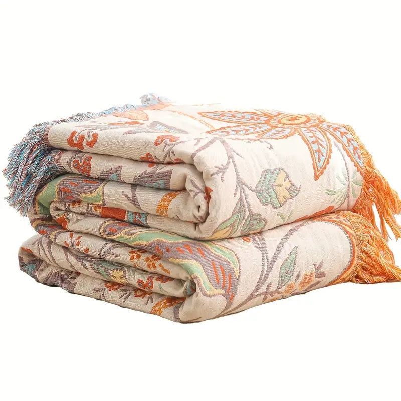 Manta Floral Acogedora Boho