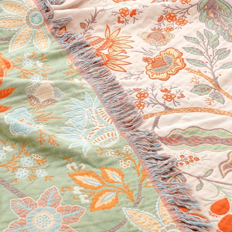 Manta Floral Acogedora Boho