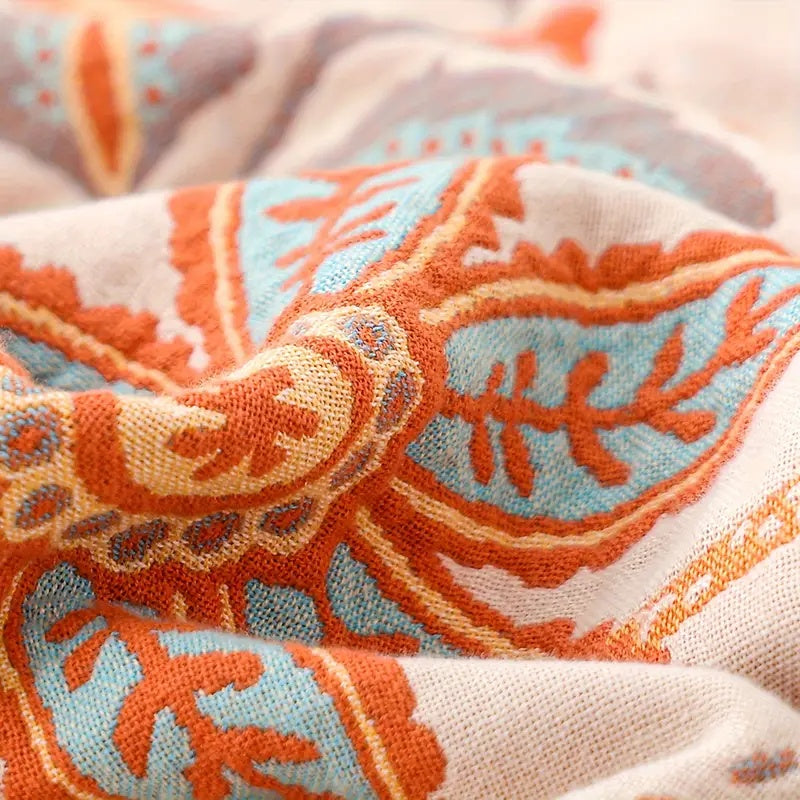 Manta Floral Acogedora Boho